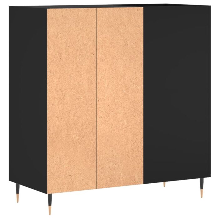 Armoire à disques noir 84,5x38x89 cm bois d'ingénierie – Image 4