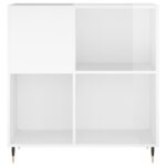 Armoire à disques blanc brillant 84,5x38x89cm bois d'ingénierie – Image 2