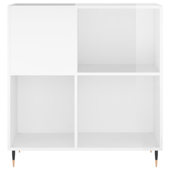 Armoire à disques blanc brillant 84,5x38x89cm bois d'ingénierie – Image 2