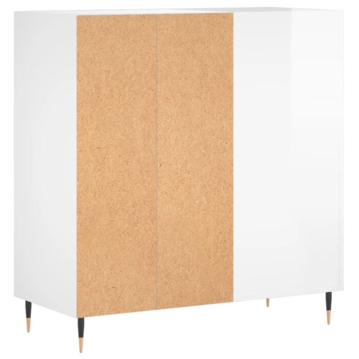 Armoire à disques blanc brillant 84,5x38x89cm bois d'ingénierie – Image 4