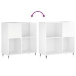 Armoire à disques blanc brillant 84,5x38x89cm bois d'ingénierie – Image 5