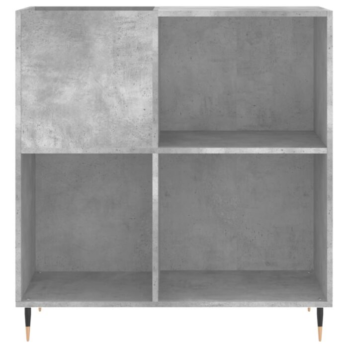 Armoire à disques gris béton 84,5x38x89 cm bois d'ingénierie – Image 2