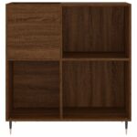 Armoire à disques chêne marron 84,5x38x89 cm bois d'ingénierie – Image 2