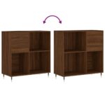 Armoire à disques chêne marron 84,5x38x89 cm bois d'ingénierie – Image 5