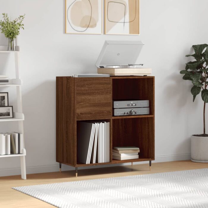 Armoire à disques chêne marron 84,5x38x89 cm bois d'ingénierie – Image 1