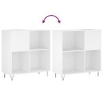 Armoire à disques blanc 84,5x38x89 cm bois d'ingénierie – Image 5