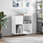 Armoire à disques blanc 84,5x38x89 cm bois d'ingénierie