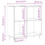 Armoire à disques noir 84,5x38x89 cm bois d'ingénierie – Image 8