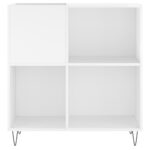 Armoire à disques blanc brillant 84,5x38x89cm bois d'ingénierie – Image 2