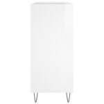 Armoire à disques blanc brillant 84,5x38x89cm bois d'ingénierie – Image 3