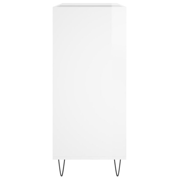 Armoire à disques blanc brillant 84,5x38x89cm bois d'ingénierie – Image 3
