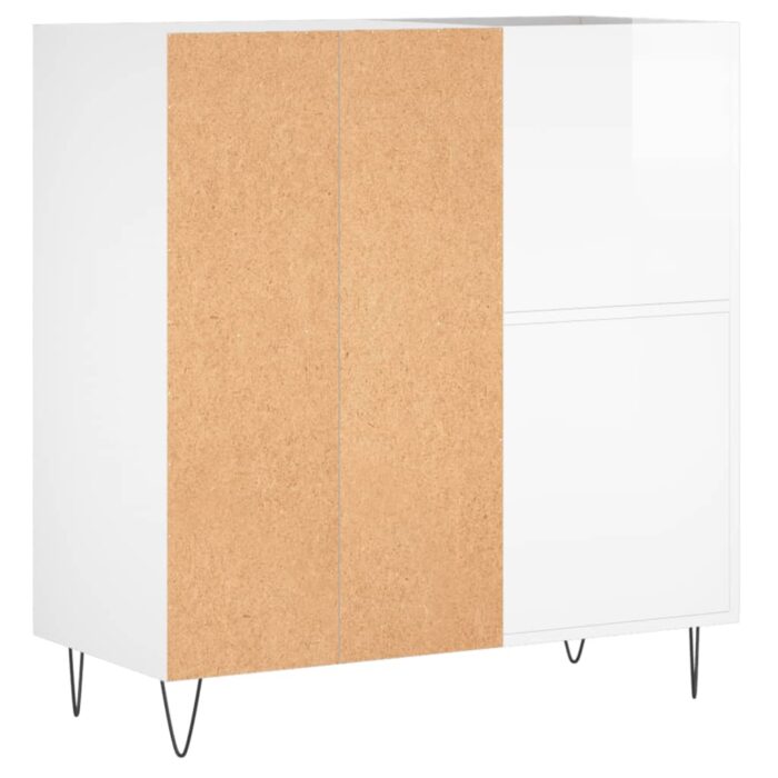 Armoire à disques blanc brillant 84,5x38x89cm bois d'ingénierie – Image 4