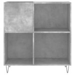 Armoire à disques gris béton 84,5x38x89 cm bois d'ingénierie – Image 2