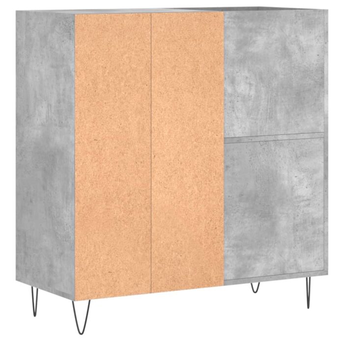 Armoire à disques gris béton 84,5x38x89 cm bois d'ingénierie – Image 4