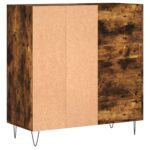 Armoire à disques chêne fumé 84,5x38x89 cm bois d'ingénierie – Image 4