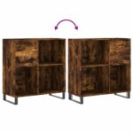 Armoire à disques chêne fumé 84,5x38x89 cm bois d'ingénierie – Image 5