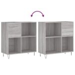 Armoire à disques sonoma gris 84,5x38x89 cm bois d'ingénierie – Image 5