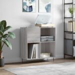 Armoire à disques sonoma gris 84,5x38x89 cm bois d'ingénierie