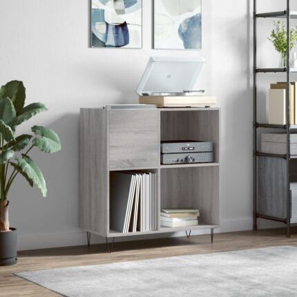 Armoire à disques sonoma gris 84,5x38x89 cm bois d'ingénierie