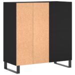 Armoire à disques noir 84,5x38x89 cm bois d'ingénierie – Image 4