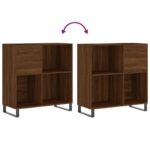 Armoire à disques chêne marron 84,5x38x89 cm bois d'ingénierie – Image 5