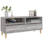 Meuble TV sonoma gris 100x34,5x44,5 cm bois d'ingénierie – Image 2
