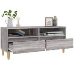Meuble TV sonoma gris 100x34,5x44,5 cm bois d'ingénierie – Image 3