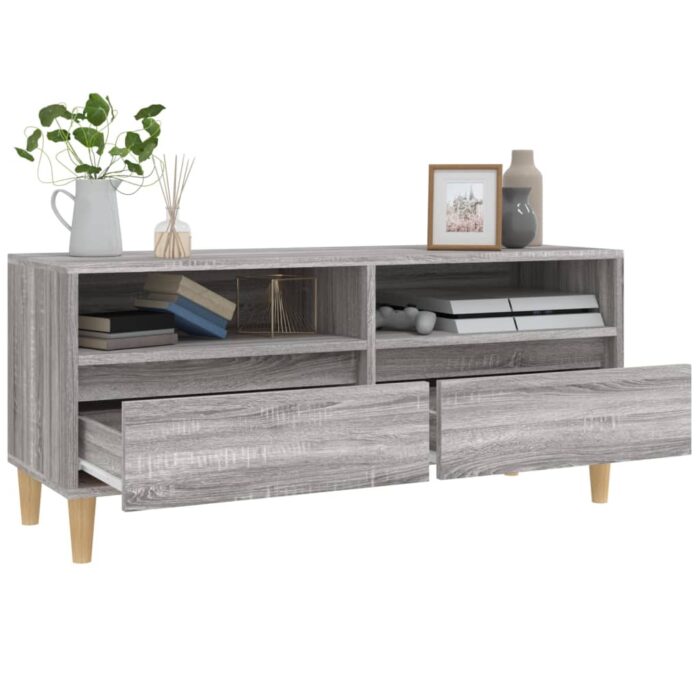 Meuble TV sonoma gris 100x34,5x44,5 cm bois d'ingénierie – Image 3