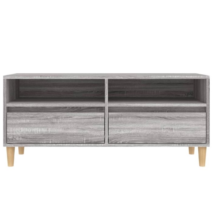 Meuble TV sonoma gris 100x34,5x44,5 cm bois d'ingénierie – Image 4