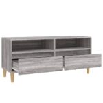 Meuble TV sonoma gris 100x34,5x44,5 cm bois d'ingénierie – Image 6