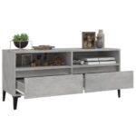 Meuble TV gris béton 100x34,5x44,5 cm bois d'ingénierie – Image 3