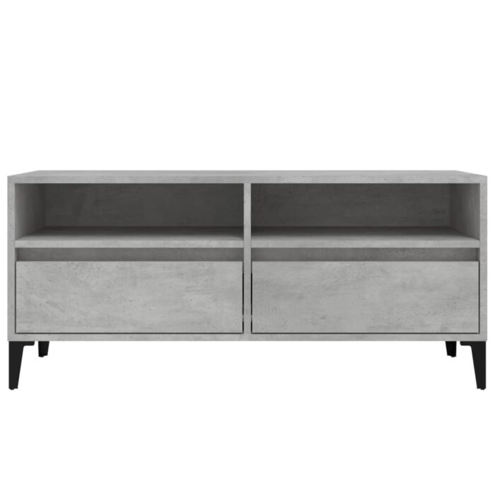 Meuble TV gris béton 100x34,5x44,5 cm bois d'ingénierie – Image 4