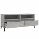 Meuble TV gris béton 100x34,5x44,5 cm bois d'ingénierie – Image 6