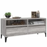 Meuble TV sonoma gris 100x34,5x44,5 cm bois d'ingénierie – Image 2