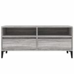 Meuble TV sonoma gris 100x34,5x44,5 cm bois d'ingénierie – Image 4