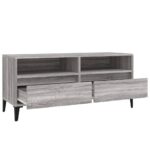 Meuble TV sonoma gris 100x34,5x44,5 cm bois d'ingénierie – Image 6