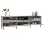 Meuble TV gris béton 150x30x44,5 cm bois d'ingénierie – Image 3