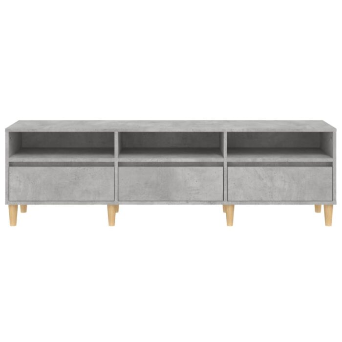 Meuble TV gris béton 150x30x44,5 cm bois d'ingénierie – Image 4