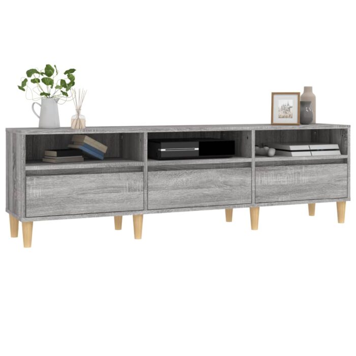 Meuble TV Sonoma gris 150x30x44,5 cm bois d'ingénierie – Image 2