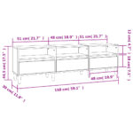 Meuble TV Sonoma gris 150x30x44,5 cm bois d'ingénierie – Image 8