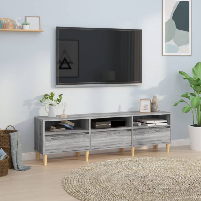 Meuble TV Sonoma gris 150x30x44,5 cm bois d'ingénierie – Image 1