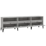 Meuble TV gris béton 150x30x44,5 cm bois d'ingénierie – Image 5