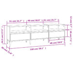 Meuble TV gris béton 150x30x44,5 cm bois d'ingénierie – Image 8