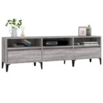Meuble TV sonoma gris 150x30x44,5 cm bois d'ingénierie – Image 2