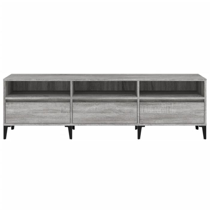 Meuble TV sonoma gris 150x30x44,5 cm bois d'ingénierie – Image 4