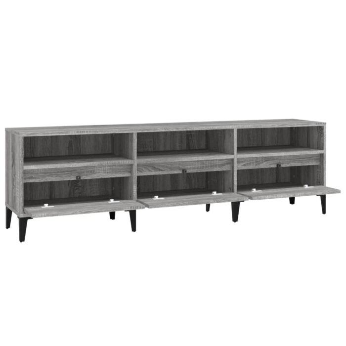 Meuble TV sonoma gris 150x30x44,5 cm bois d'ingénierie – Image 5