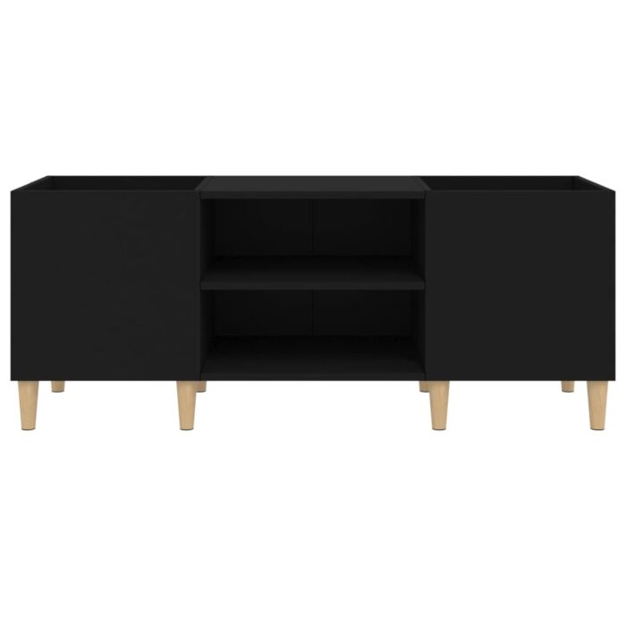 Armoire à disques noir 121x38x48 cm bois d'ingénierie – Image 3