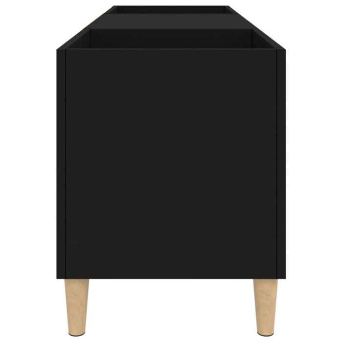Armoire à disques noir 121x38x48 cm bois d'ingénierie – Image 4