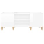 Armoire à disques blanc brillant 121x38x48 cm bois d'ingénierie – Image 3