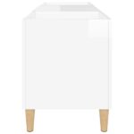 Armoire à disques blanc brillant 121x38x48 cm bois d'ingénierie – Image 4
